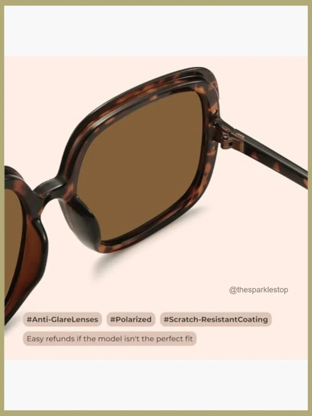 Metal Frame Polarized Sunglasses, Oversized Retro Aviator Style